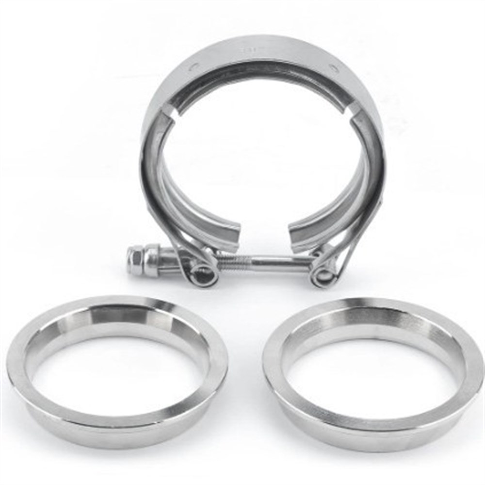 Exhaust V Band Clamp Flange Kit Stainless - Kit de abraçadeira em V de