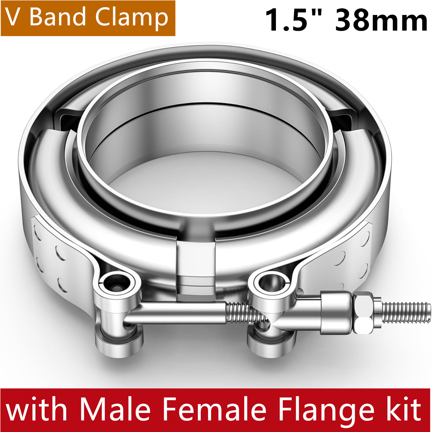 Exhaust V Band Clamp Flange Kit Stainless - Braçadeira de banda v com kit