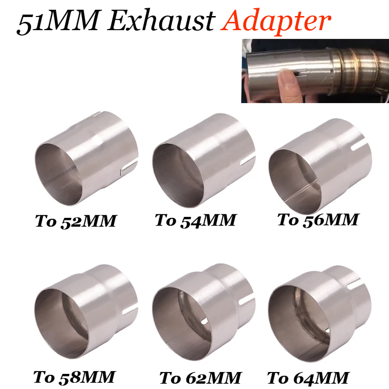 Exhaust Muffler Stainless Steel Universal - Adaptador Universal de Escape para Motocicletas