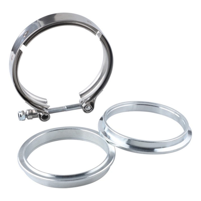 Exhaust V Band Clamp Flange Kit Stainless - Abraçadeira de Liberação Rápida em Aço