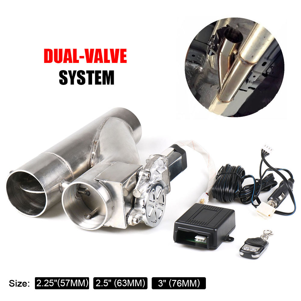 Dual Exhaust Cutout Valve Y Pipe Stainless - Cabeçalhos de aço inoxidável 2.25 ''/2.5''