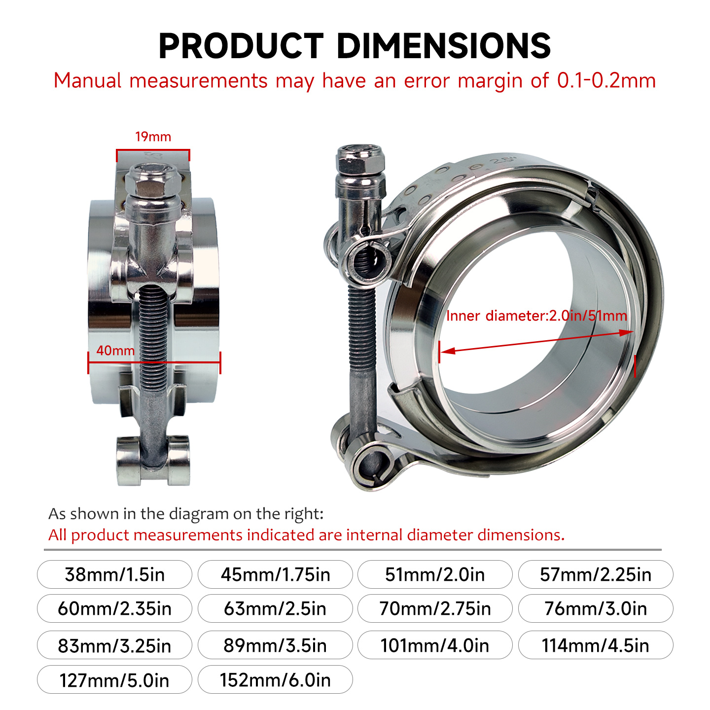 Kit de Abraçadeira V-Band em A - Exhaust V Band Clamp Flange Kit Stainless avaliação e preço