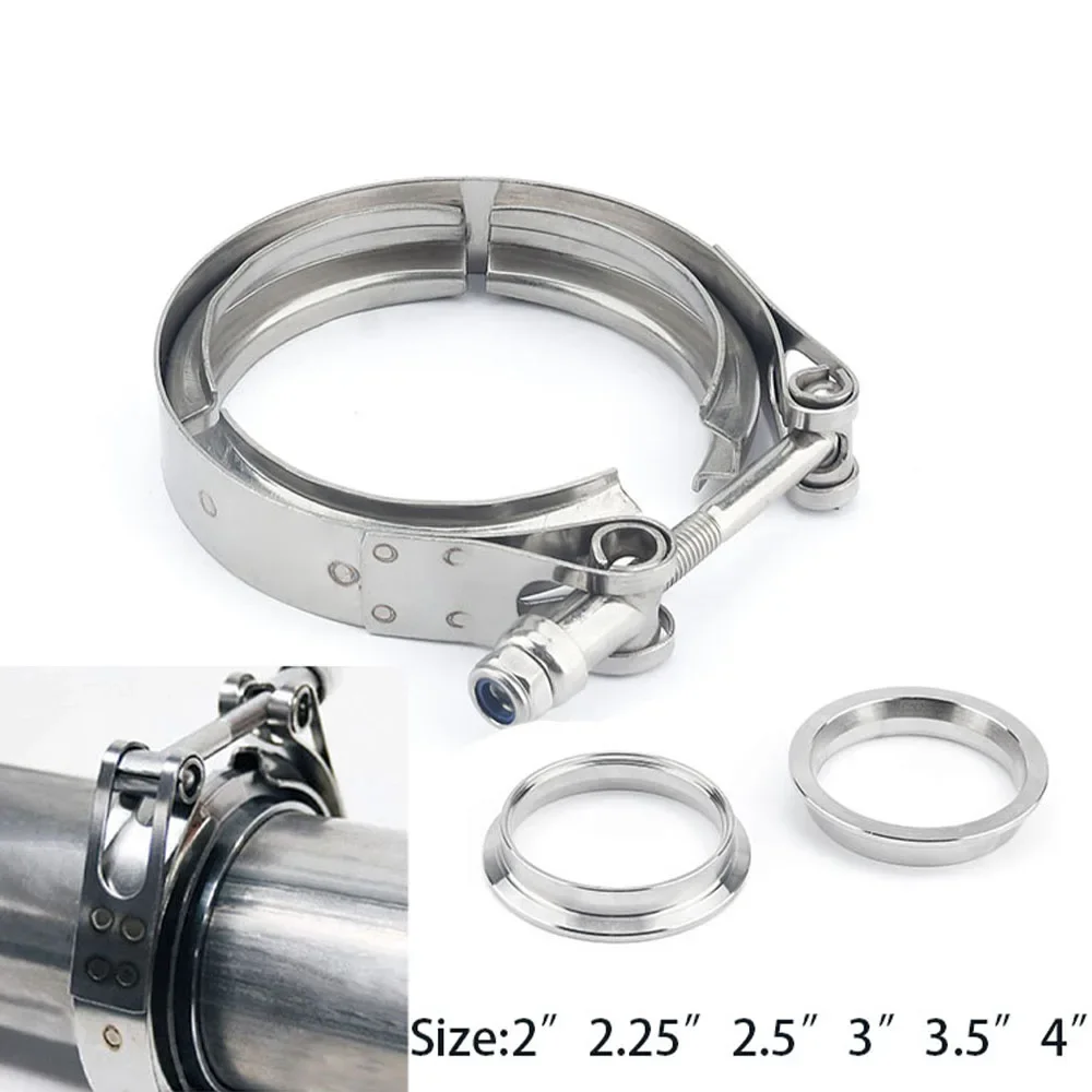 Kit de Abraçadeiras V-band de  - Exhaust V Band Clamp Flange Kit Stainless avaliação e preço