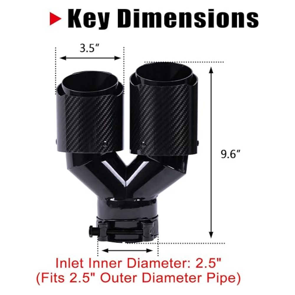 Ponteira de escape em fibra de - Exhaust Tips Dual Outlet Carbon Fiber 63Mm avaliação e preço