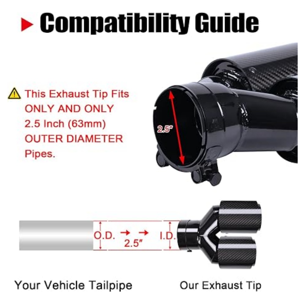 Ponteira de escape em fibra de - Exhaust Tips Dual Outlet Carbon Fiber 63Mm avaliação e preço