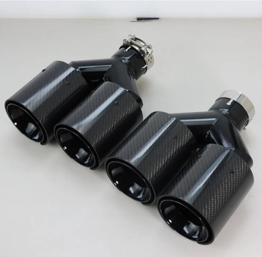 Ponteiras de escape universais - Exhaust Tips Dual Outlet Carbon Fiber 63Mm avaliação e preço