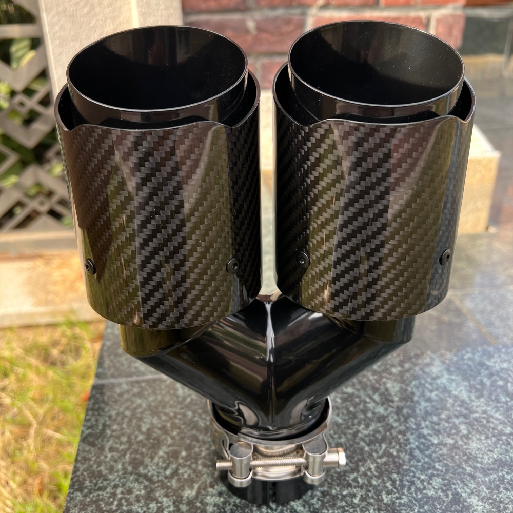 Ponteiras de escape em fibra d - Exhaust Tips Dual Outlet Carbon Fiber 63Mm avaliação e preço