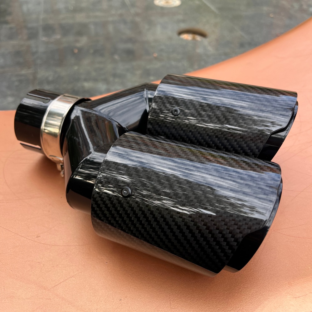 Ponteira de escape em fibra de - Exhaust Tips Dual Outlet Carbon Fiber 63Mm avaliação e preço