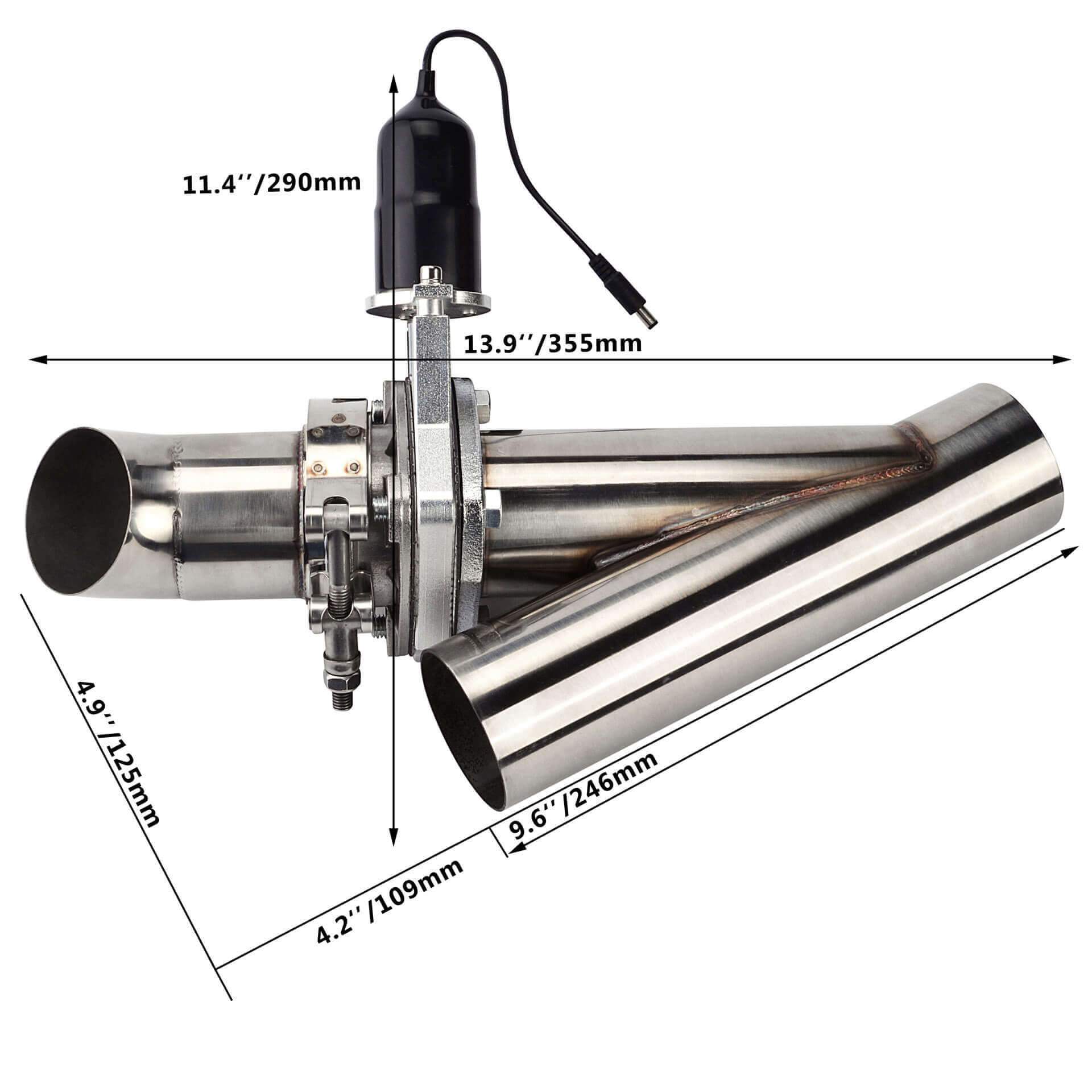 Aço inoxidável elétrico Y Tubo - Dual Exhaust Cutout Valve Y Pipe Stainless avaliação e preço