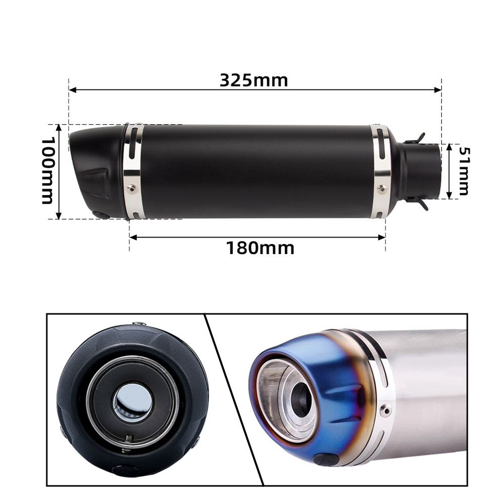 51mm universal silenciador de  - Exhaust Muffler Stainless Steel Universal avaliação e preço