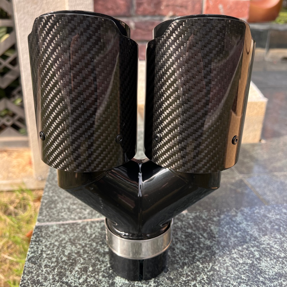 Ponteira de escape em fibra de - Exhaust Tips Dual Outlet Carbon Fiber 63Mm avaliação e preço